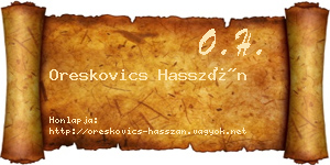 Oreskovics Hasszán névjegykártya
